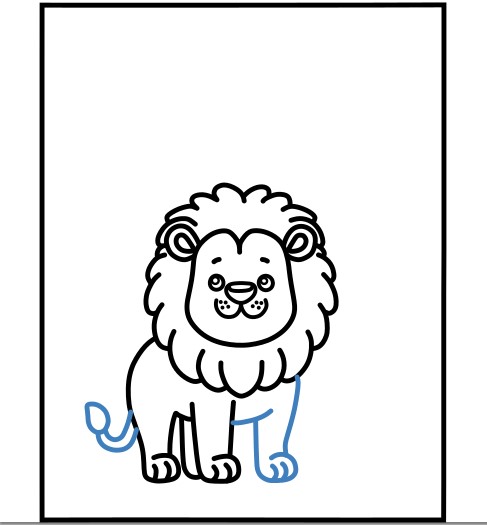 Hướng dẫn vẽ chú sư tử trong sở thú. - Bước 5