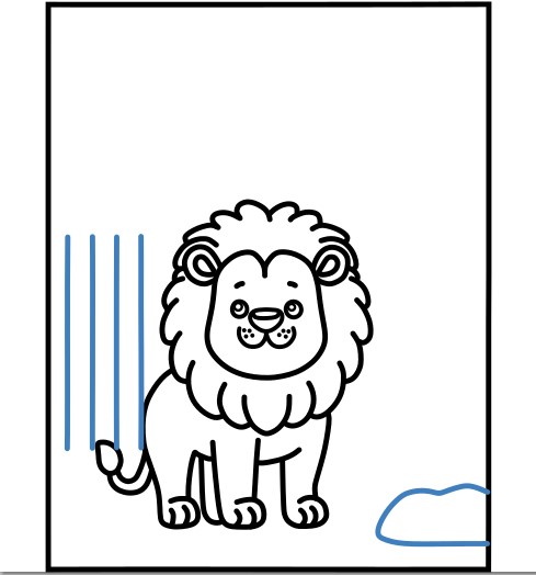 Hướng dẫn vẽ chú sư tử trong sở thú. - Bước 6