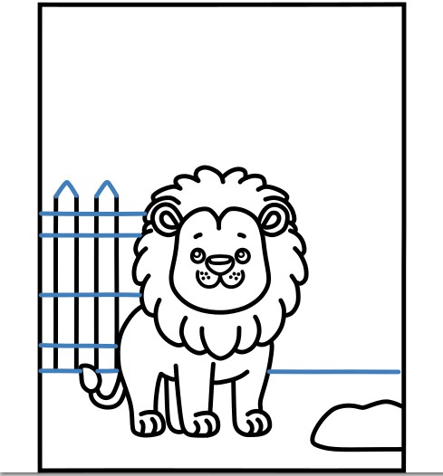 Hướng dẫn vẽ chú sư tử trong sở thú. - Bước 7