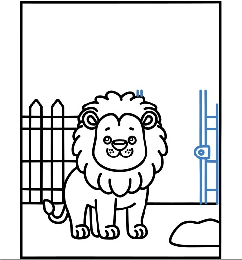 Hướng dẫn vẽ chú sư tử trong sở thú. - Bước 8