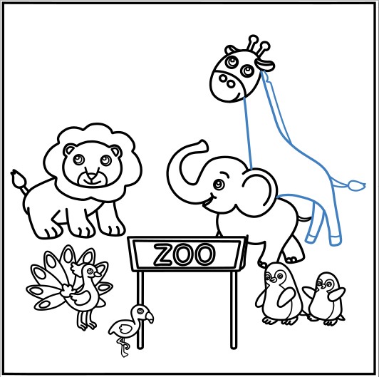 Hướng dẫn vẽ sân chơi của động vật trong sở thú. - Bước 13