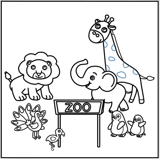 Hướng dẫn vẽ sân chơi của động vật trong sở thú. - Bước 14