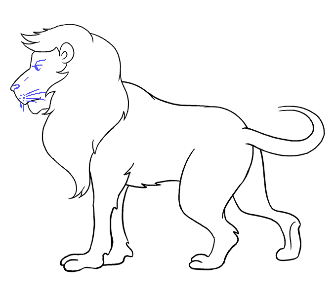 Hướng dẫn cách vẽ con Sư tử đơn giản cho bé - Bước 14
