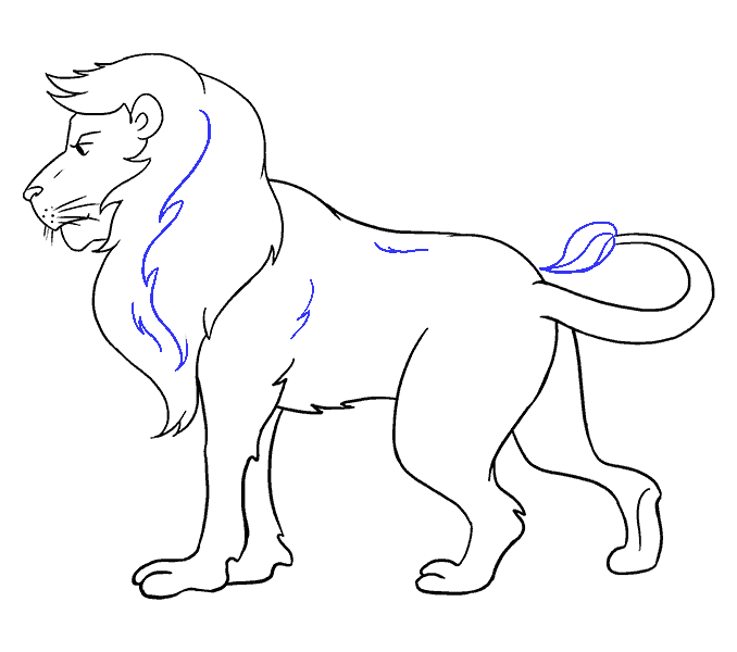 Hướng dẫn cách vẽ con Sư tử đơn giản cho bé - Bước 15