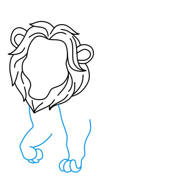 Hướng dẫn cách vẽ con Sư tử đơn giản cho bé - Bước 4