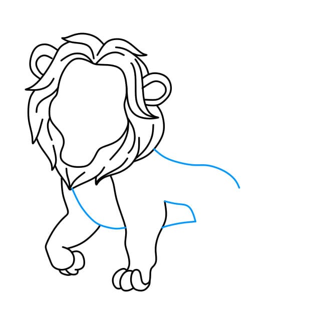Hướng dẫn cách vẽ con Sư tử đơn giản cho bé - Bước 5