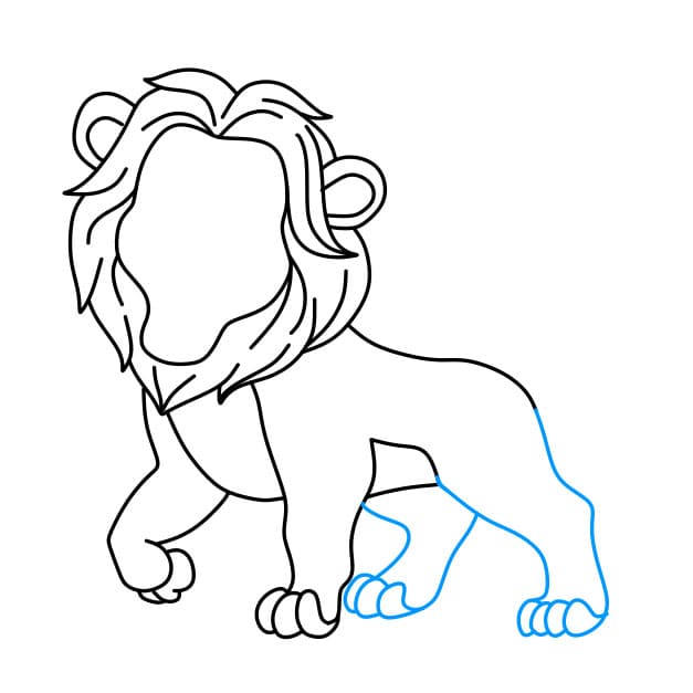 Hướng dẫn cách vẽ con Sư tử đơn giản cho bé - Bước 6