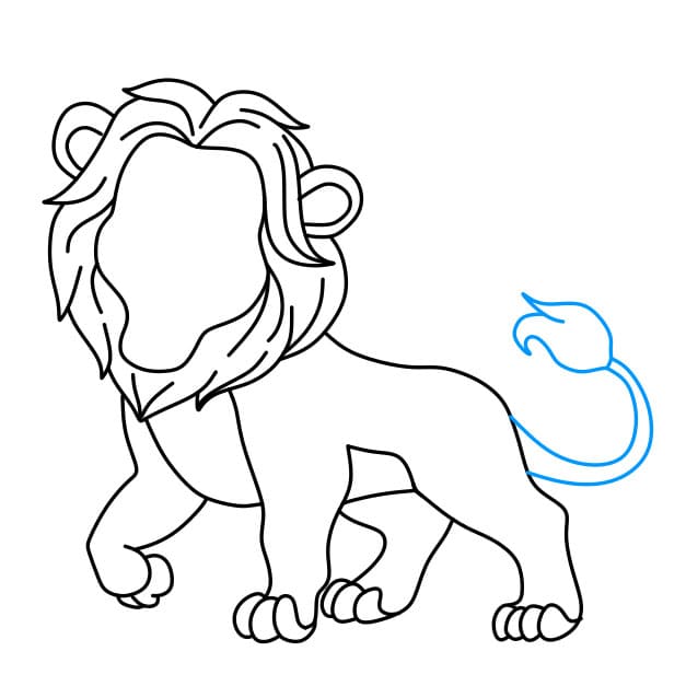 Hướng dẫn cách vẽ con Sư tử đơn giản cho bé - Bước 7