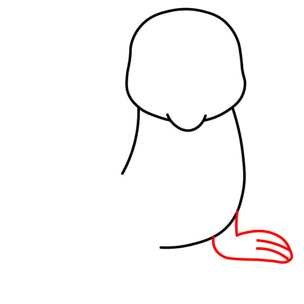 Hướng dẫn vẽ một chú Sư tử biển dễ thương cho trẻ em - Vây trước bên phải