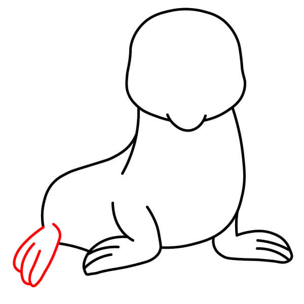 Hướng dẫn vẽ một chú Sư tử biển dễ thương cho trẻ em - Vây đuôi