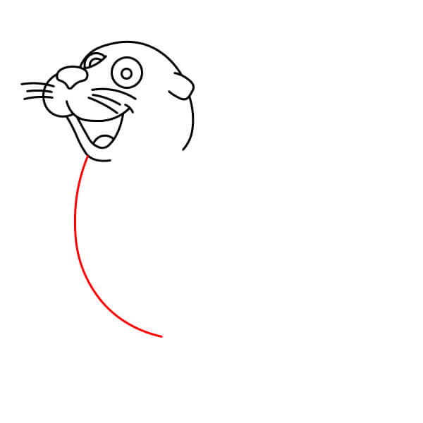 Hướng dẫn vẽ Sư tử biển đơn giản dành cho các họa sĩ trẻ. - Cổ và Phần Thân Trên