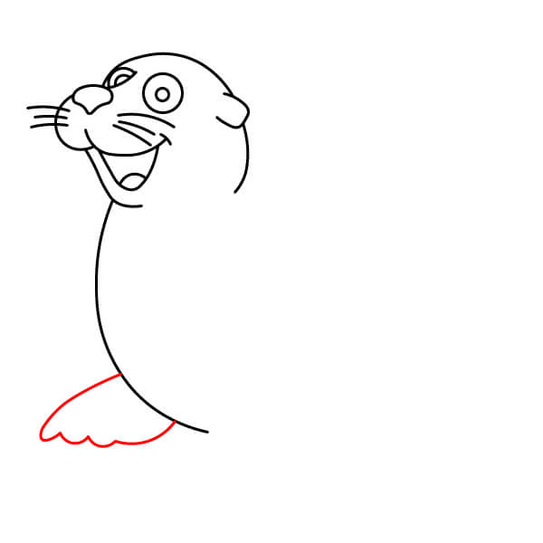 Hướng dẫn vẽ Sư tử biển đơn giản dành cho các họa sĩ trẻ. - Vây Trước Bên Trái