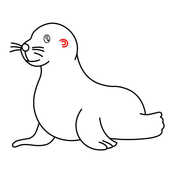 Bài học vẽ sư tử biển thân thiện với trẻ em - Tai