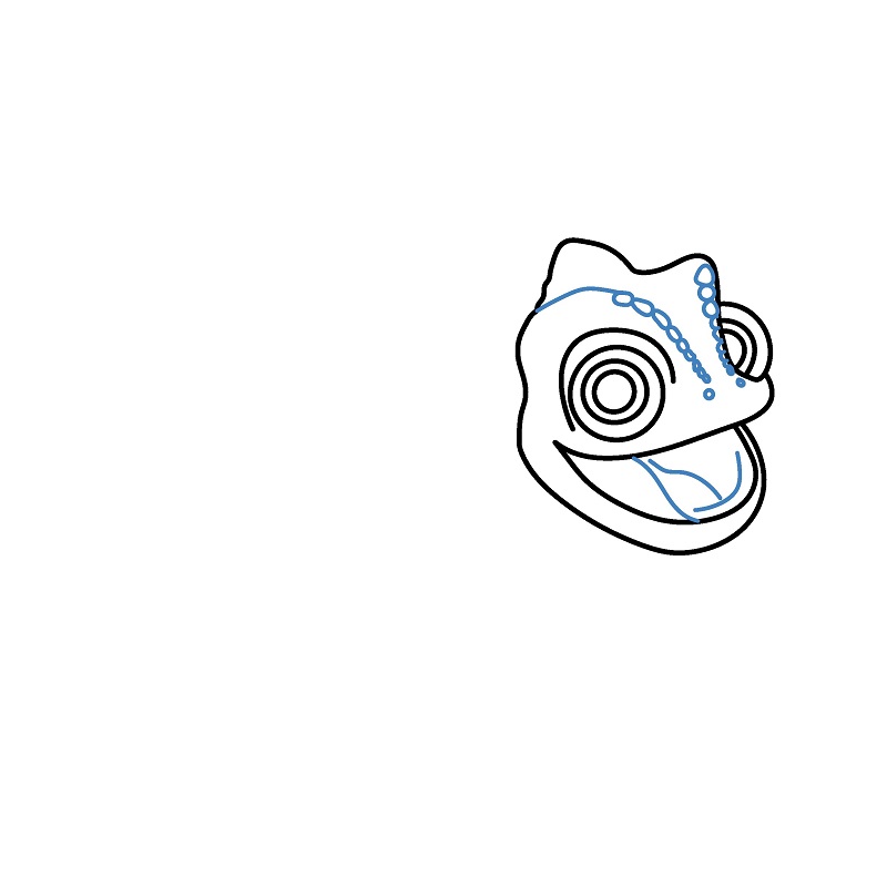 Hướng dẫn vẽ một con Tắc kè hoa đơn giản. - Bước 4