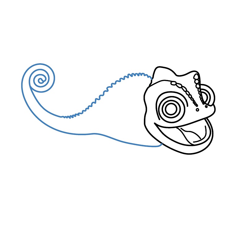 Hướng dẫn vẽ một con Tắc kè hoa đơn giản. - Bước 5