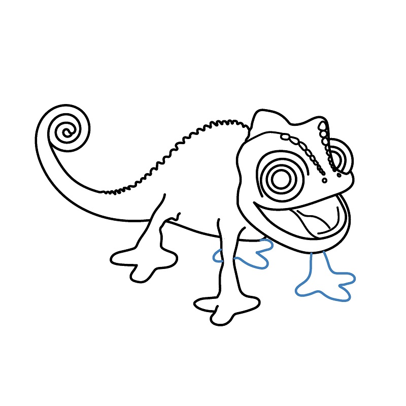 Hướng dẫn vẽ một con Tắc kè hoa đơn giản. - Bước 7