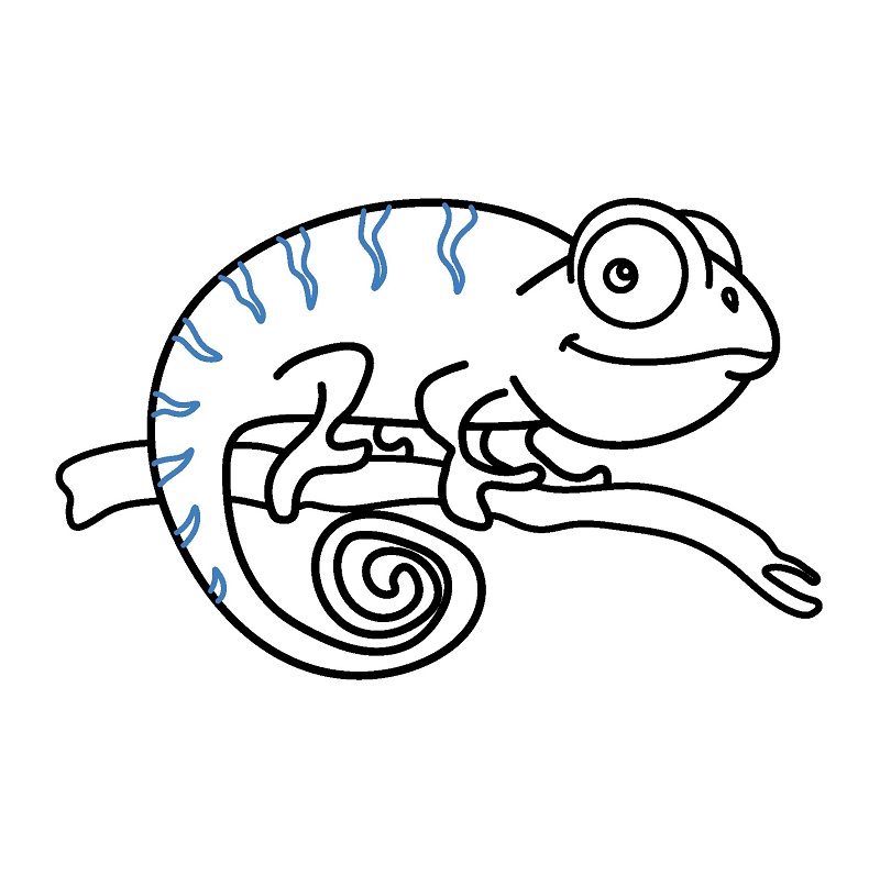 Hướng dẫn vẽ con Tắc kè hoa đẹp mắt. - Bước 7