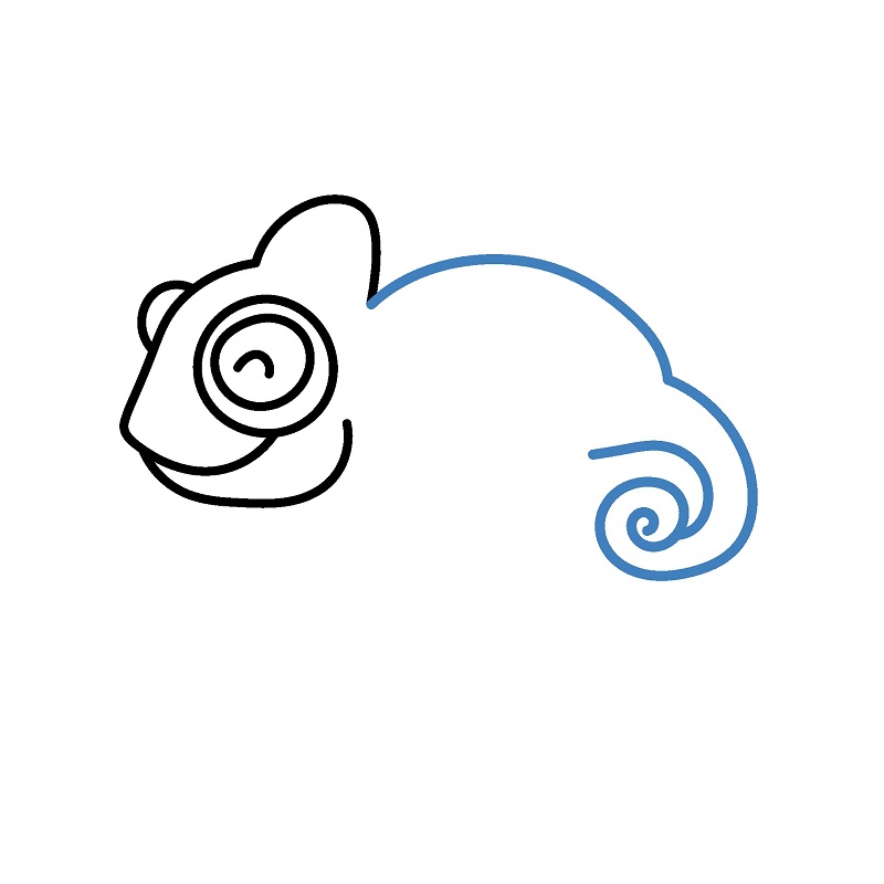 Hướng dẫn vẽ con Tắc kè hoa vui vẻ. - Bước 4