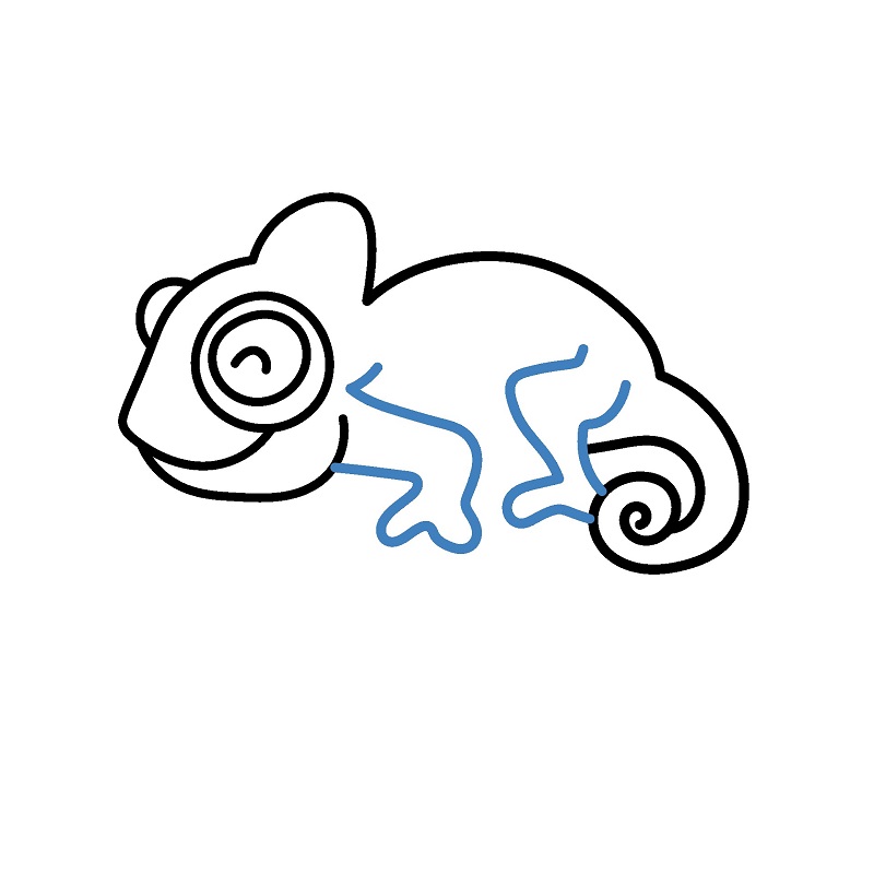 Hướng dẫn vẽ con Tắc kè hoa vui vẻ. - Bước 5