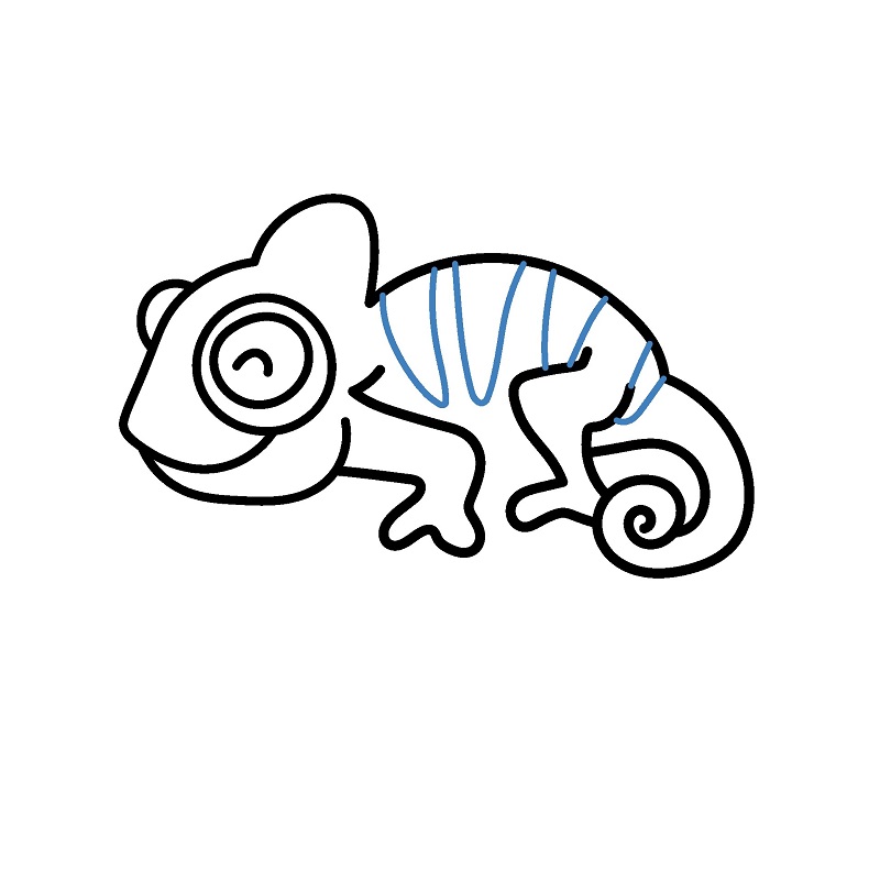 Hướng dẫn vẽ con Tắc kè hoa vui vẻ. - Bước 6