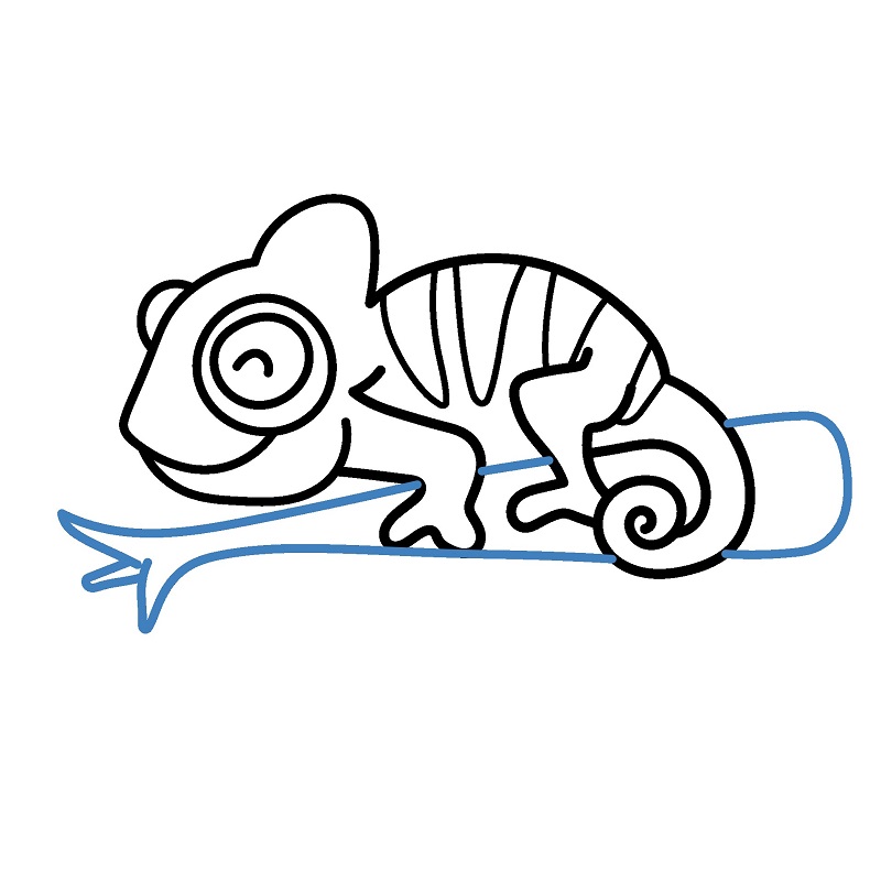 Hướng dẫn vẽ con Tắc kè hoa vui vẻ. - Bước 7