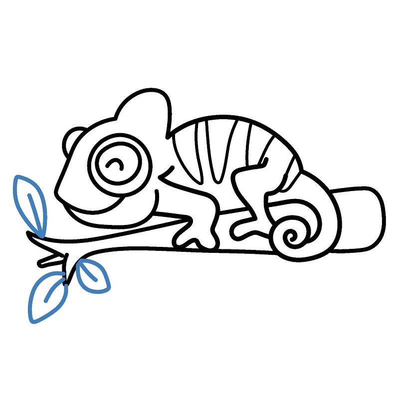 Hướng dẫn vẽ con Tắc kè hoa vui vẻ. - Bước 8