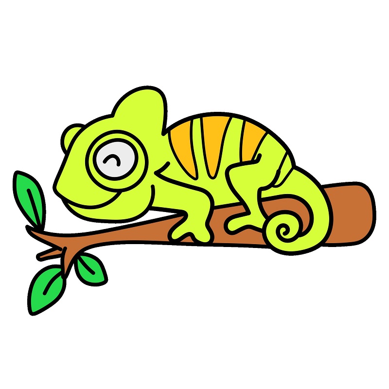 Hướng dẫn vẽ con Tắc kè hoa vui vẻ. - Bước 9