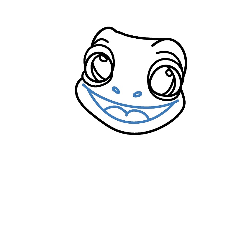 Hướng dẫn vẽ Tắc kè hoa hoạt hình. - Bước 4