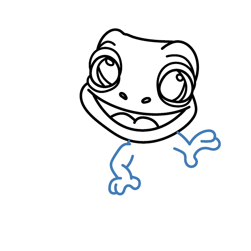 Hướng dẫn vẽ Tắc kè hoa hoạt hình. - Bước 5