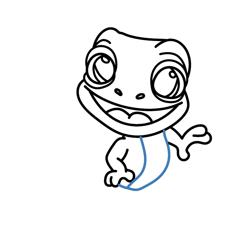 Hướng dẫn vẽ Tắc kè hoa hoạt hình. - Bước 6