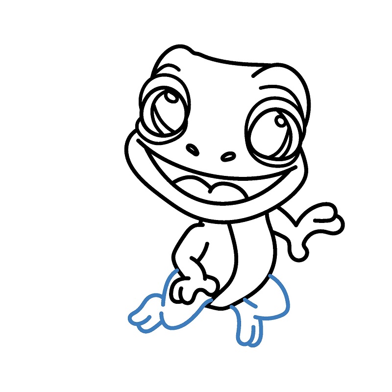 Hướng dẫn vẽ Tắc kè hoa hoạt hình. - Bước 7