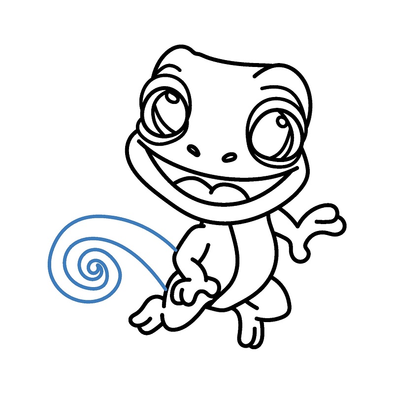 Hướng dẫn vẽ Tắc kè hoa hoạt hình. - Bước 8