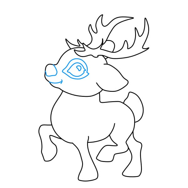 Hướng dẫn cách vẽ một con Tuần Lộc đơn giản và đẹp cho bé - Bước 7