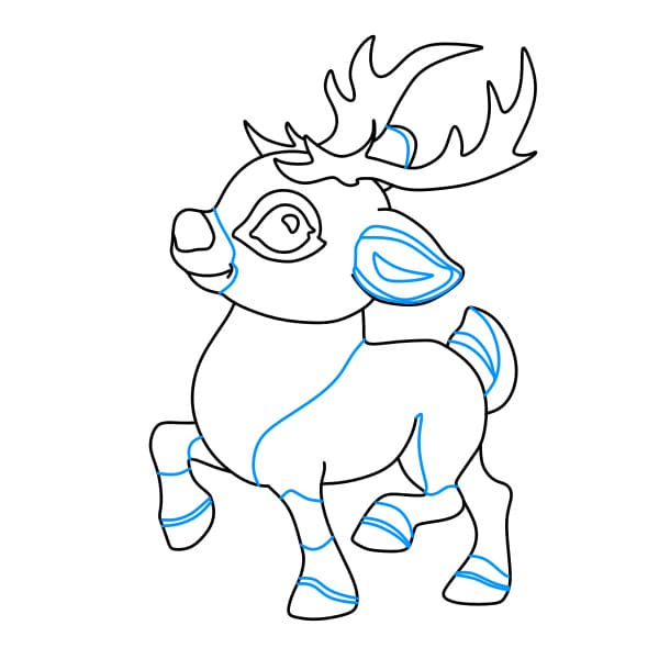 Hướng dẫn cách vẽ một con Tuần Lộc đơn giản và đẹp cho bé - Bước 8