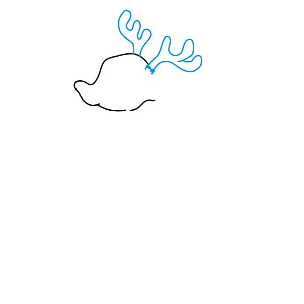 Hướng dẫn cách vẽ một con Tuần Lộc nhỏ đơn giản và đẹp cho bé - Bước 2