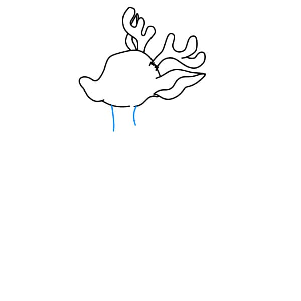 Hướng dẫn cách vẽ một con Tuần Lộc nhỏ đơn giản và đẹp cho bé - Bước 3