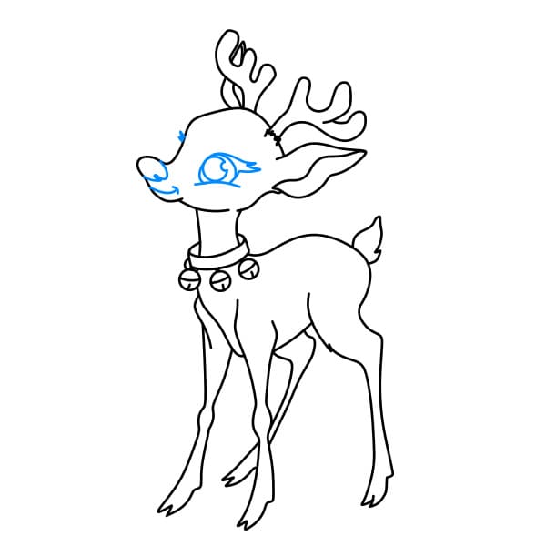 Hướng dẫn cách vẽ một con Tuần Lộc nhỏ đơn giản và đẹp cho bé - Bước 8