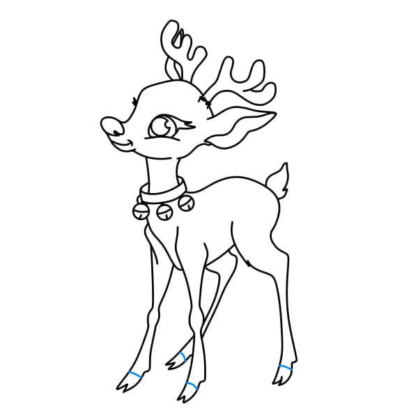 Hướng dẫn cách vẽ một con Tuần Lộc nhỏ đơn giản và đẹp cho bé - Bước 9