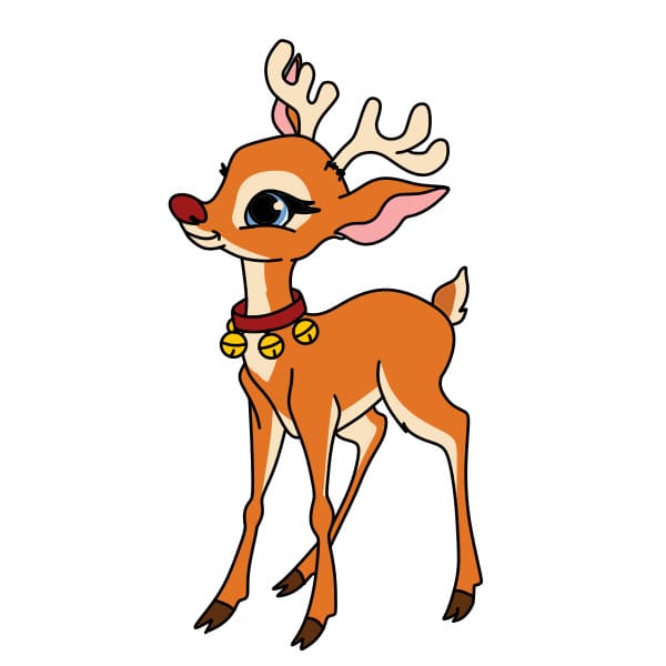 Hướng dẫn cách vẽ một con Tuần Lộc nhỏ đơn giản và đẹp cho bé