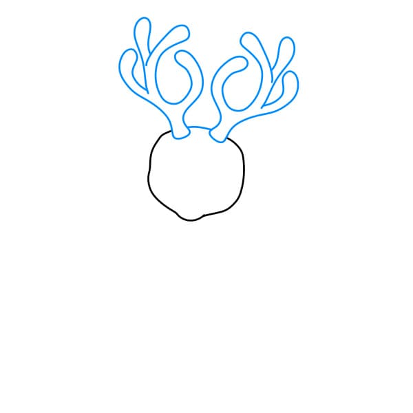 Hướng dẫn cách vẽ một con Tuần Lộc dễ thương và đẹp cho bé - Bước 2