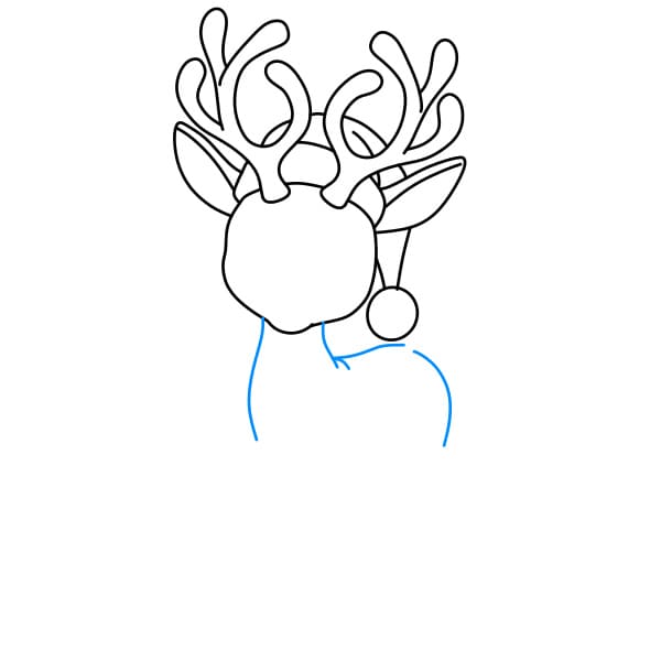 Hướng dẫn cách vẽ một con Tuần Lộc dễ thương và đẹp cho bé - Bước 3