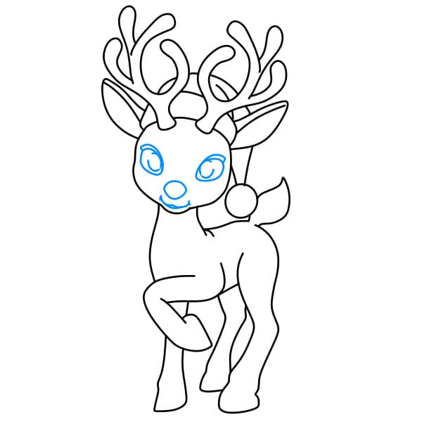 Hướng dẫn cách vẽ một con Tuần Lộc dễ thương và đẹp cho bé - Bước 6