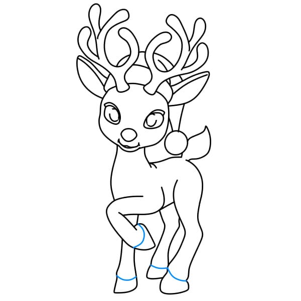 Hướng dẫn cách vẽ một con Tuần Lộc dễ thương và đẹp cho bé - Bước 7