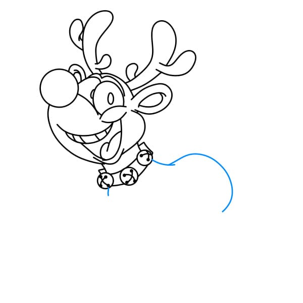 Hướng dẫn cách vẽ một con Tuần Lộc vui vẻ và yêu đời cho bé - Bước 6