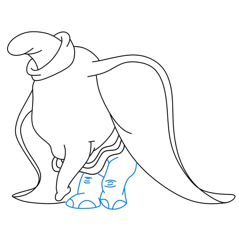 Hướng dẫn cách vẽ Dumbo đơn giản và dễ thương cho bé - Bước 4