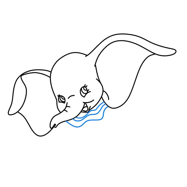 Hướng dẫn cách vẽ Dumbo đơn giản và đẹp cho bé - Bước 3