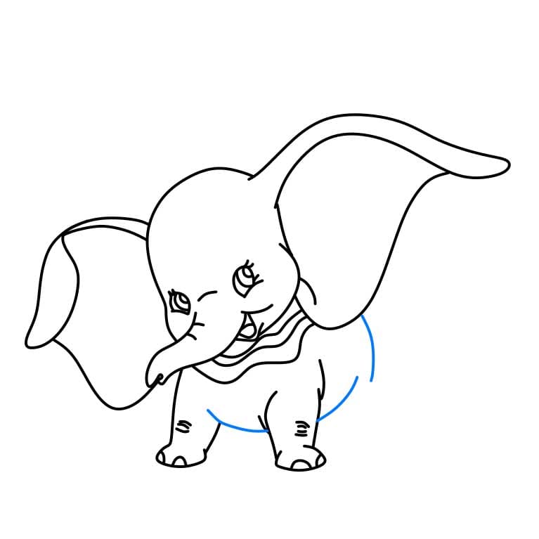 Hướng dẫn cách vẽ Dumbo đơn giản và đẹp cho bé - Bước 5