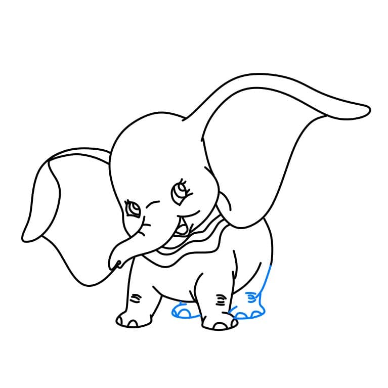 Hướng dẫn cách vẽ Dumbo đơn giản và đẹp cho bé - Bước 6