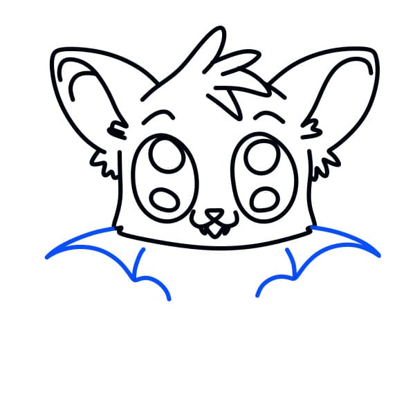 Hướng dẫn vẽ con dơi đơn giản cho bé - Bước 6