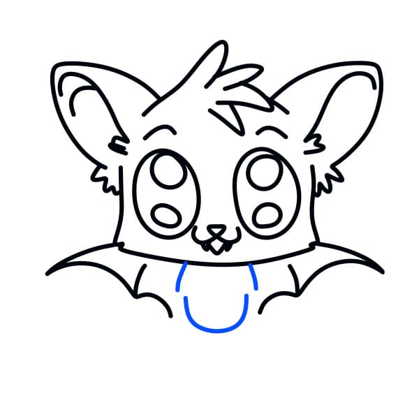 Hướng dẫn vẽ con dơi đơn giản cho bé - Bước 7